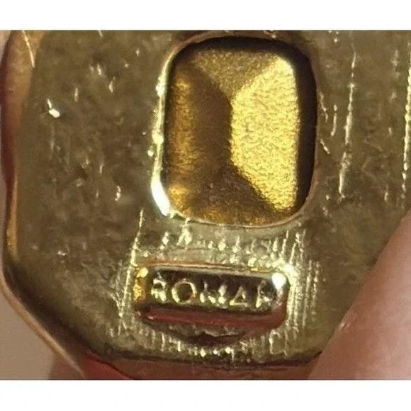 Roman Earrings Burgundy Rhinestones Pearl Gold Tone Jewelry Valentines - Picture 2 of 4